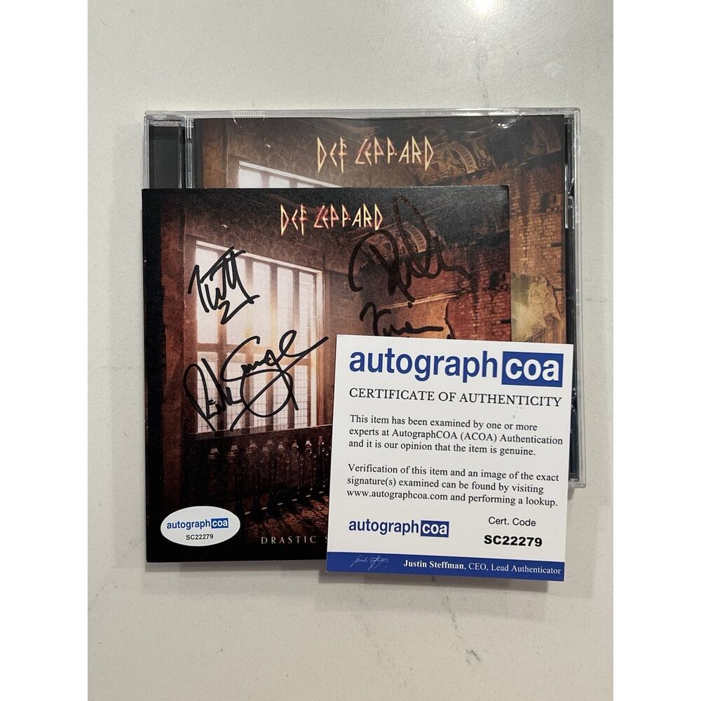 Def Leppard SIGNED Drastic Symphonies CD Autographed ACOA Authenticated #2